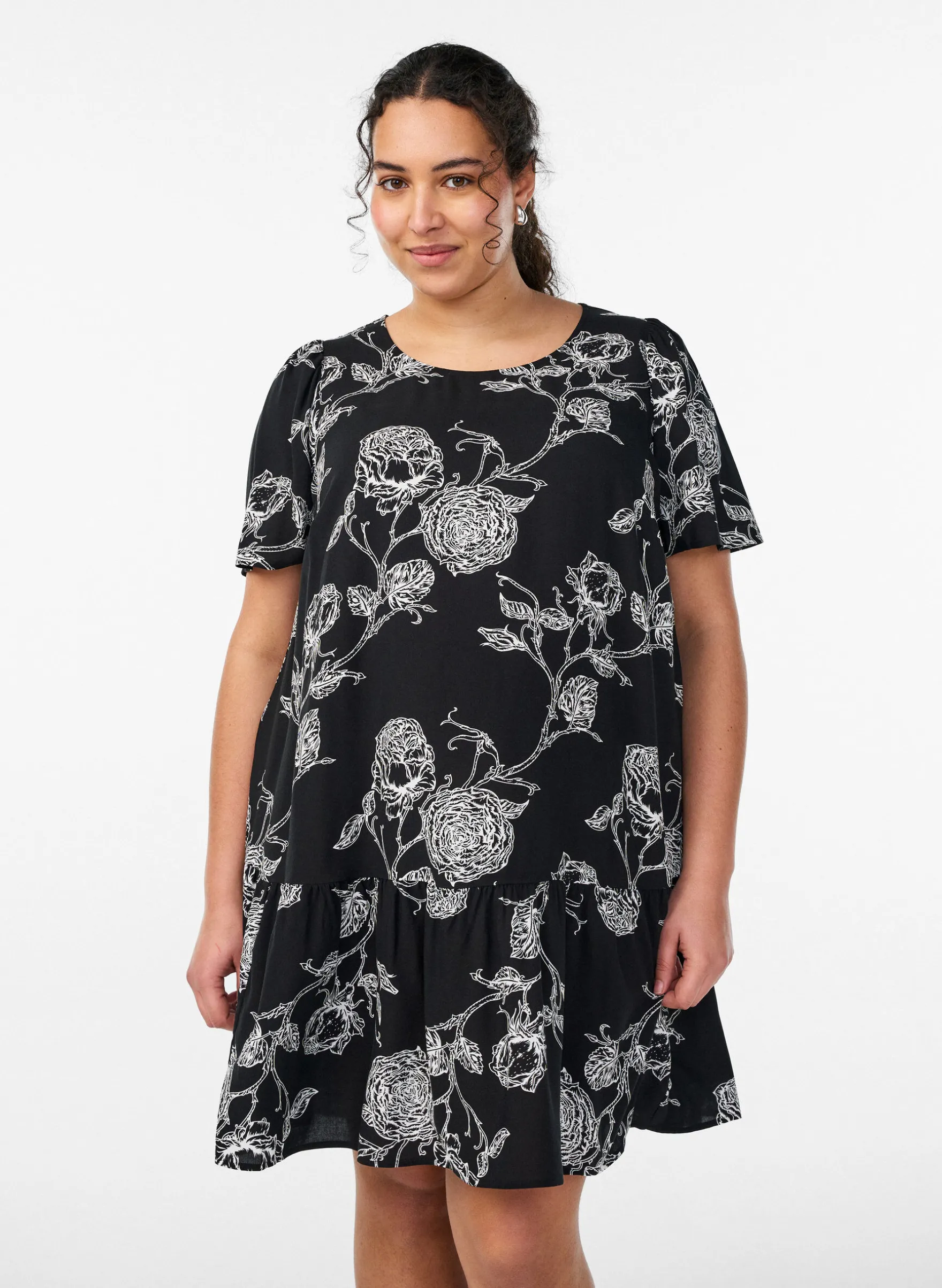 FLASH - Kleid aus Viskose mit Schnittlinie