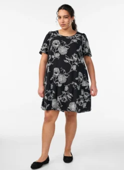 FLASH - Kleid aus Viskose mit Schnittlinie