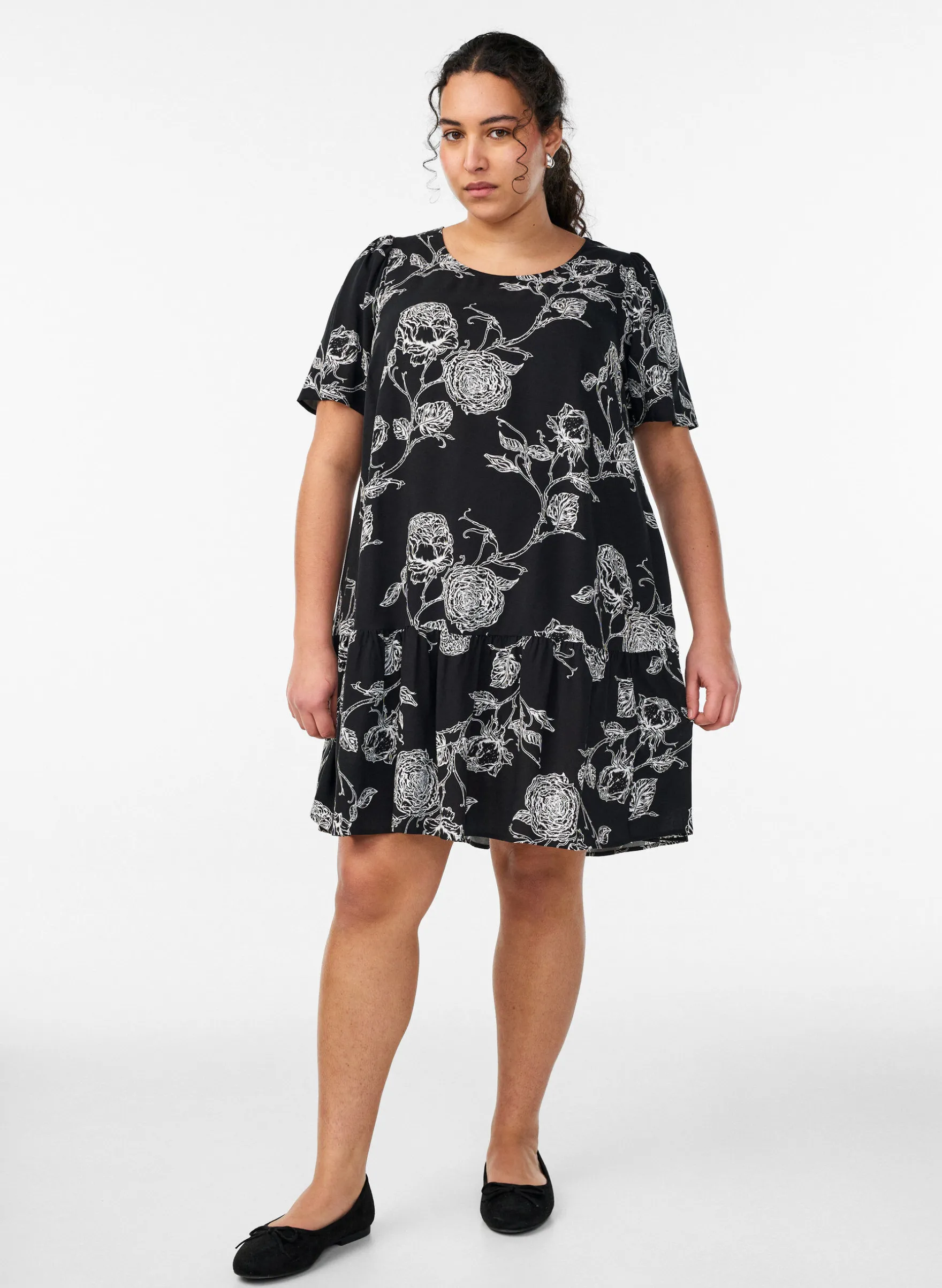 FLASH - Kleid aus Viskose mit Schnittlinie