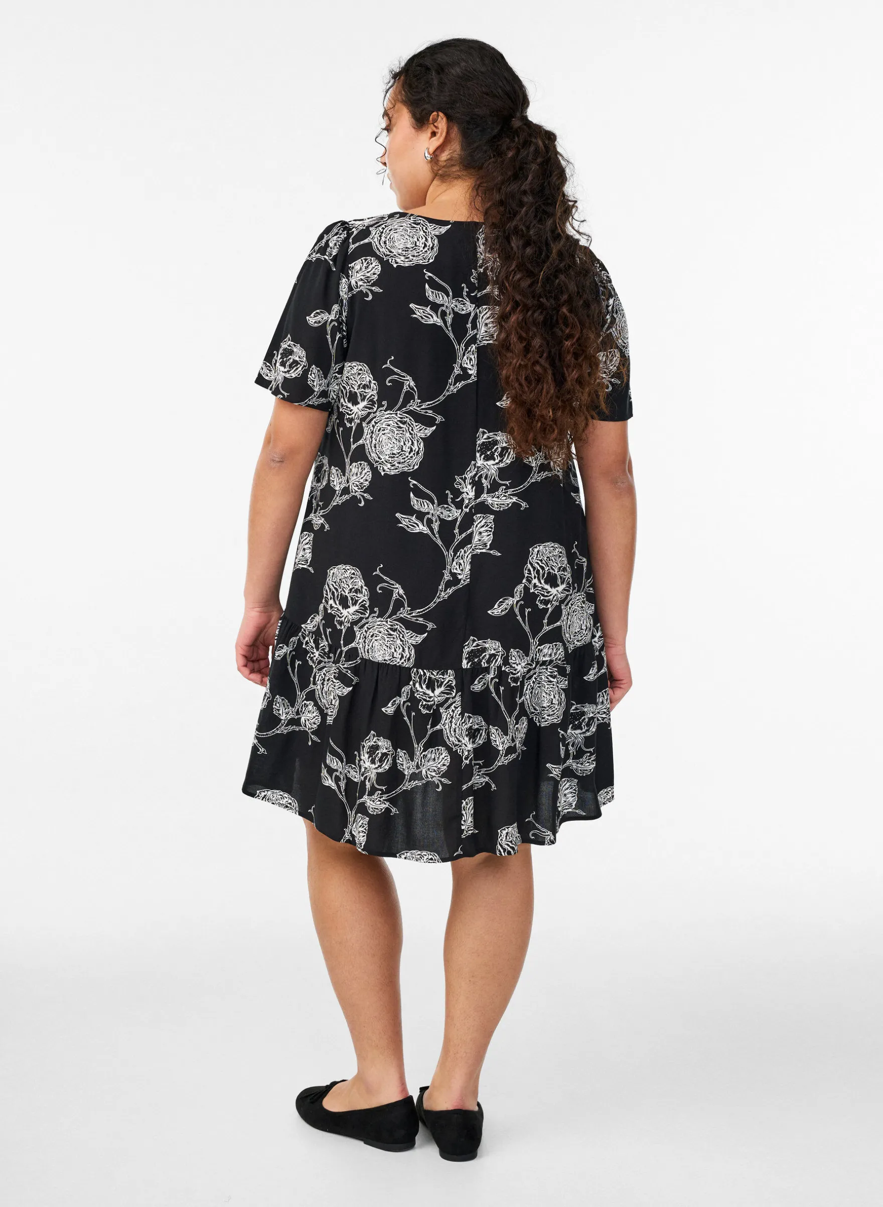 FLASH - Kleid aus Viskose mit Schnittlinie
