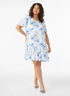 FLASH - Kleid aus Viskose mit Schnittlinie