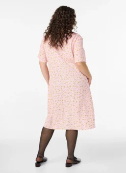 FLASH - Kleid mit kurzen Ärmeln und V-Ausschnitt