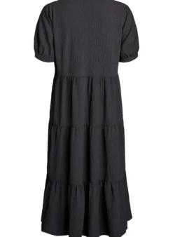 FLASH - Knöchellanges Kleid mit kurzen Ärmeln und gestuften Volants