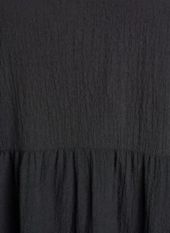 FLASH - Knöchellanges Kleid mit kurzen Ärmeln und gestuften Volants