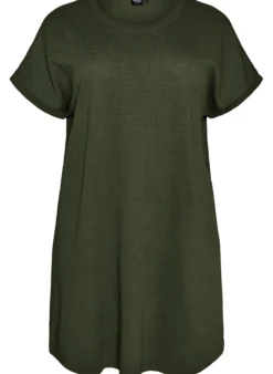 FLASH - Kurzes Kleid aus strukturiertem Jersey mit Rundhalsausschnitt