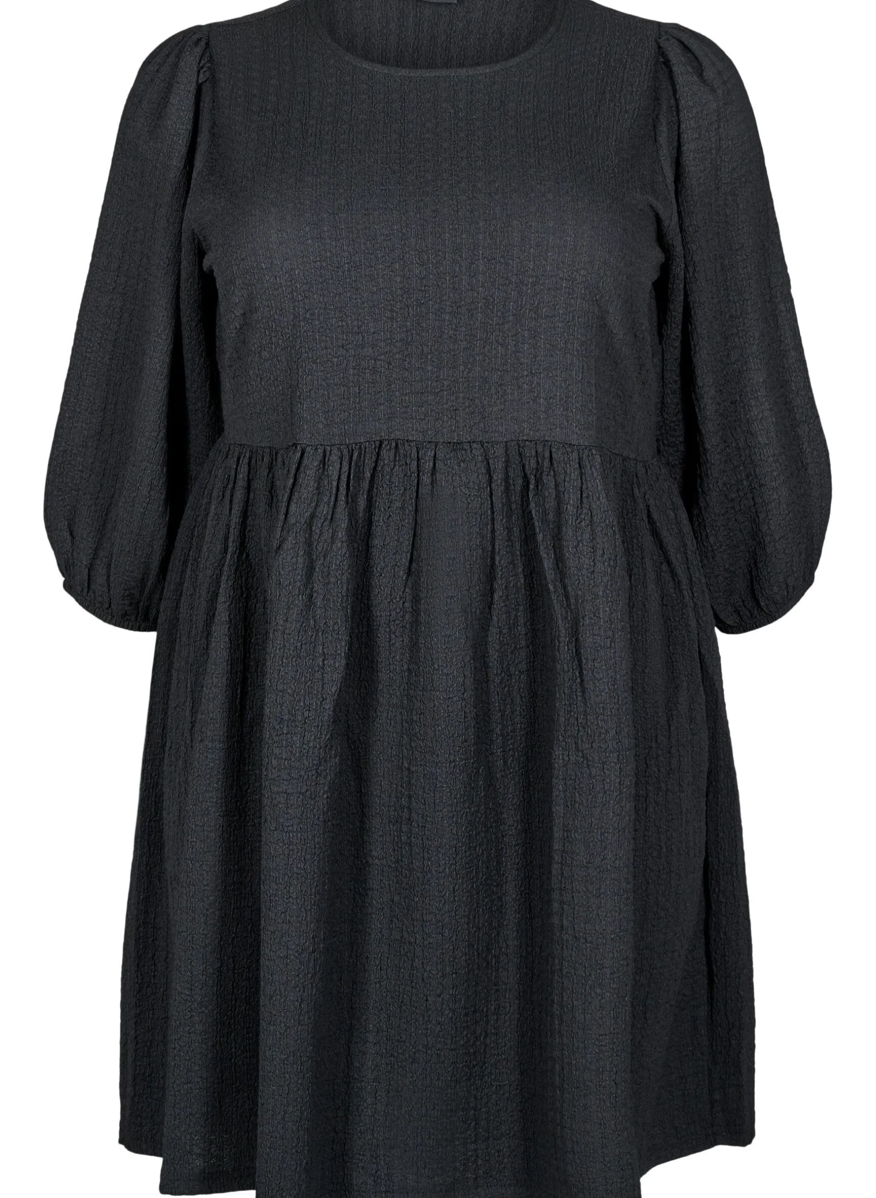FLASH - Kurzes Kleid aus strukturiertem Stoff mit 3/4-Ärmeln