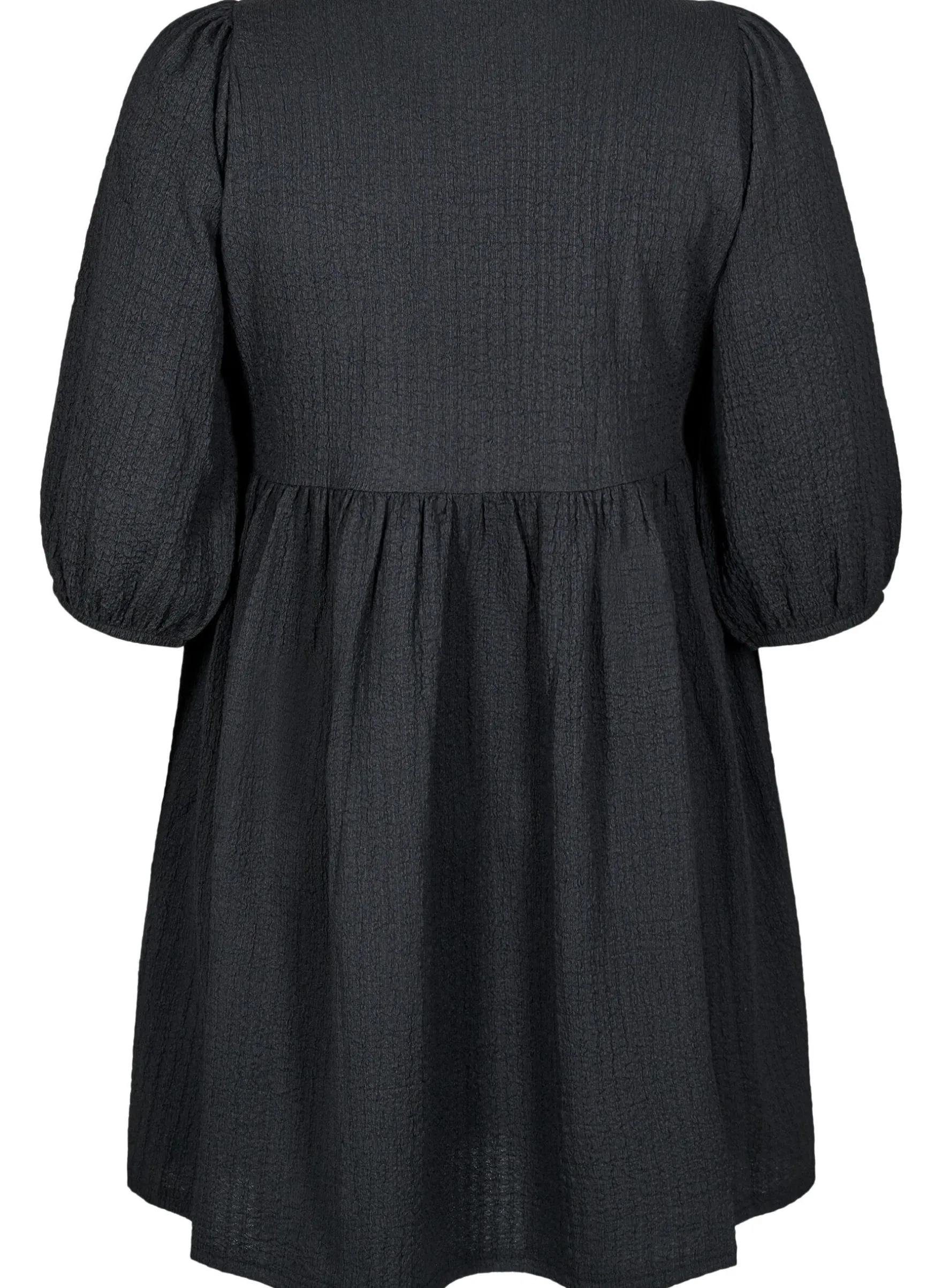 FLASH - Kurzes Kleid aus strukturiertem Stoff mit 3/4-Ärmeln