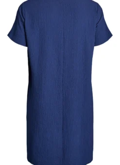 FLASH - Kurzes Kleid mit gecrinkelter Textur und kurzen Ärmeln