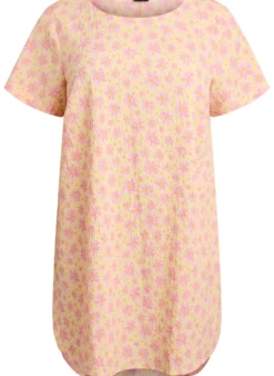 FLASH - Kurzes Kleid mit gecrinkelter Textur und kurzen Ärmeln