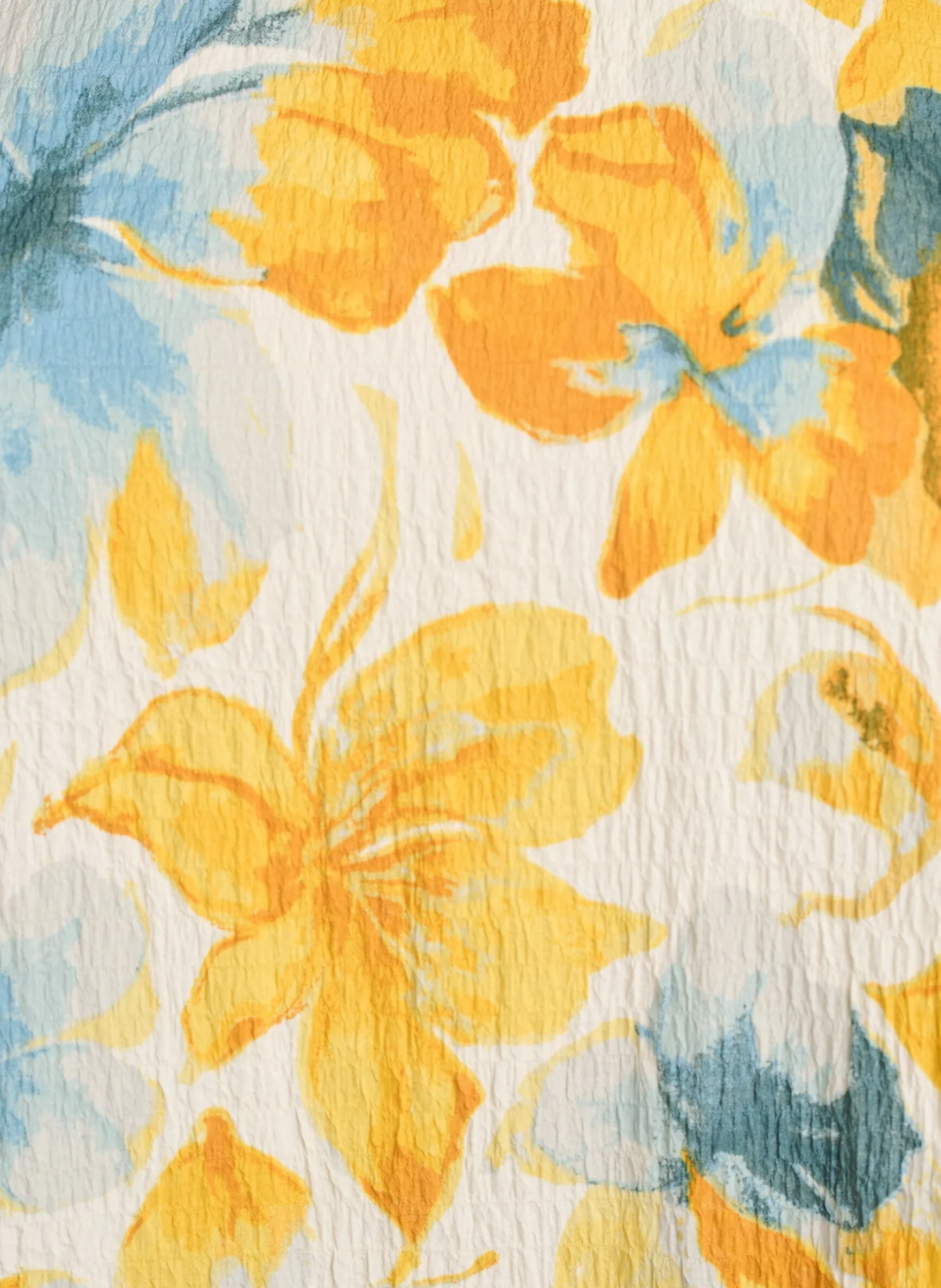 FLASH - Kurzes Kleid mit gecrinkelter Textur und kurzen Ärmeln