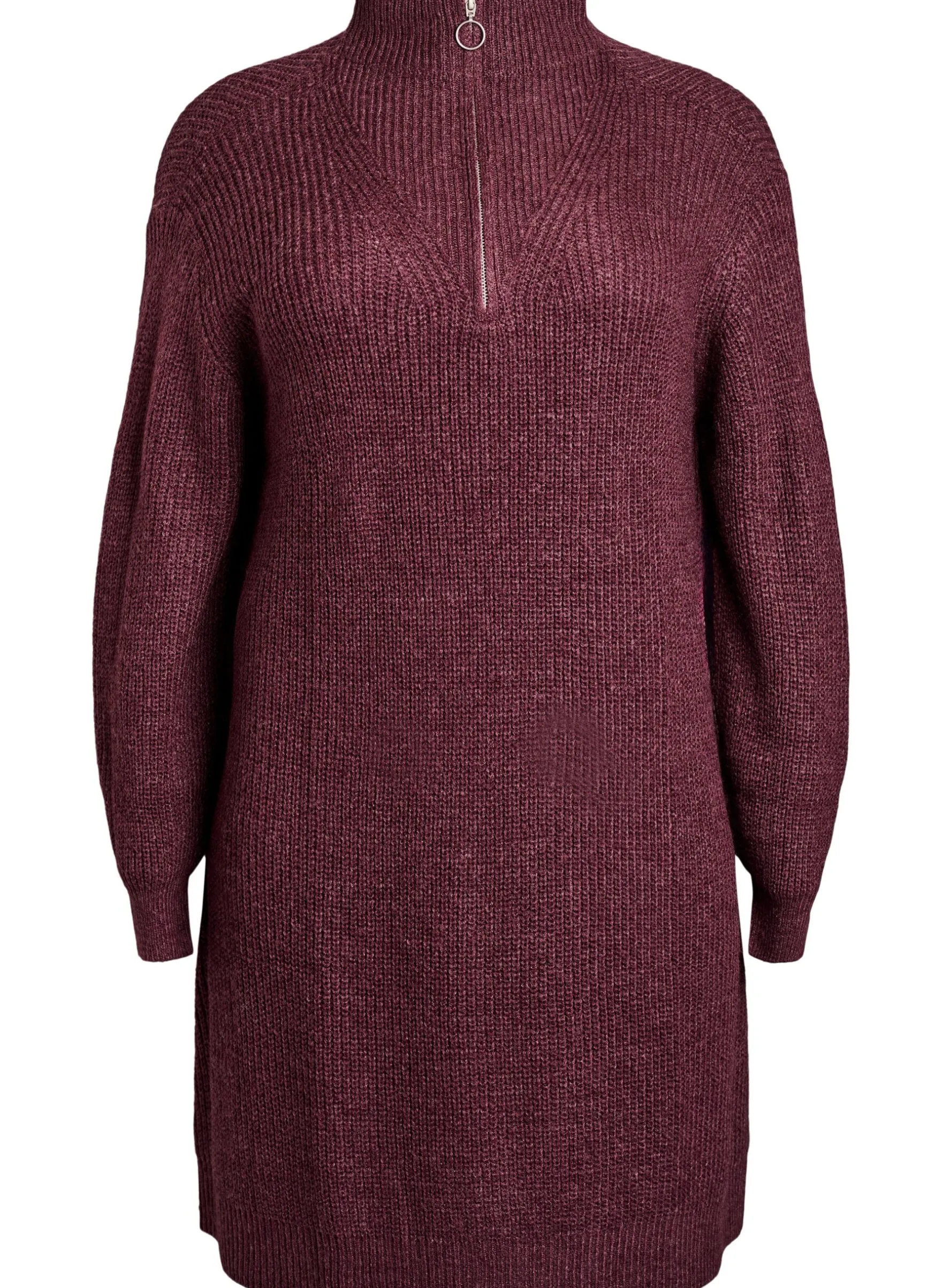FLASH - Kurzes Strickkleid mit hohem Kragen