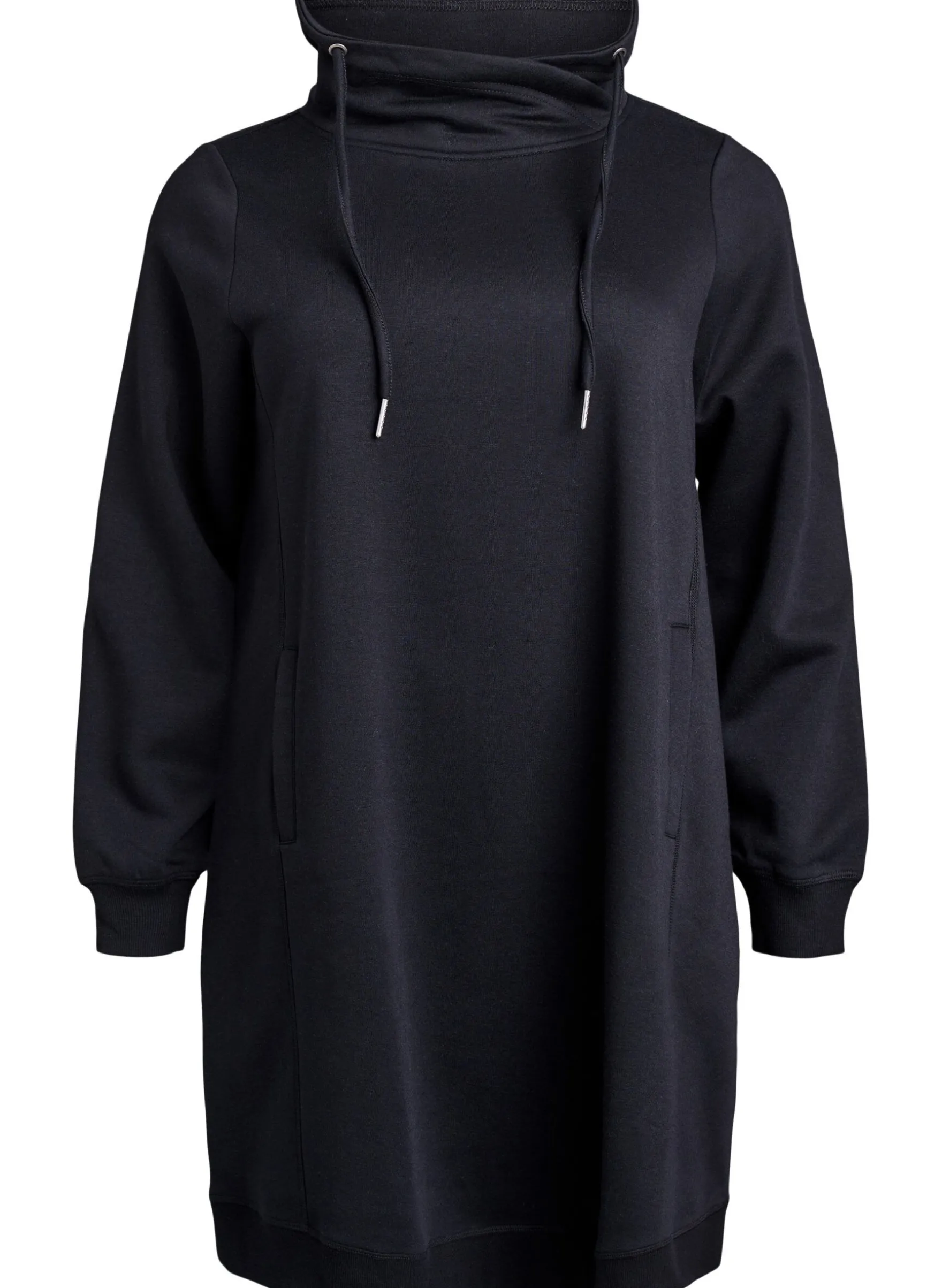 FLASH - Kurzes Sweatshirtkleid mit Stehkragen und Taschen