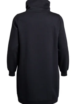 FLASH - Kurzes Sweatshirtkleid mit Stehkragen und Taschen