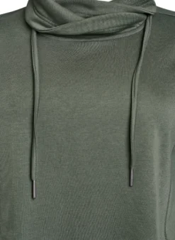 FLASH - Kurzes Sweatshirtkleid mit Stehkragen und Taschen