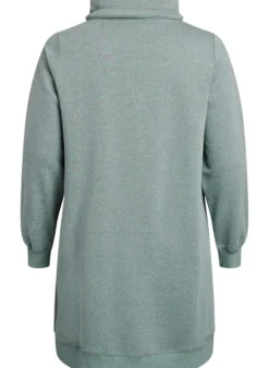 FLASH - Kurzes Sweatshirtkleid mit Stehkragen und Taschen