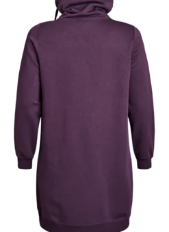 FLASH - Kurzes Sweatshirtkleid mit Stehkragen und Taschen