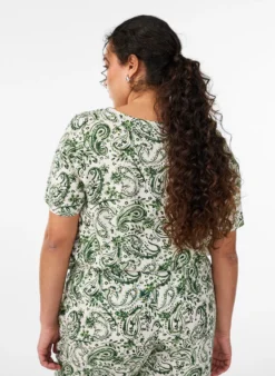 FLASH - Kurzärmelige Bluse aus Viskose mit Print