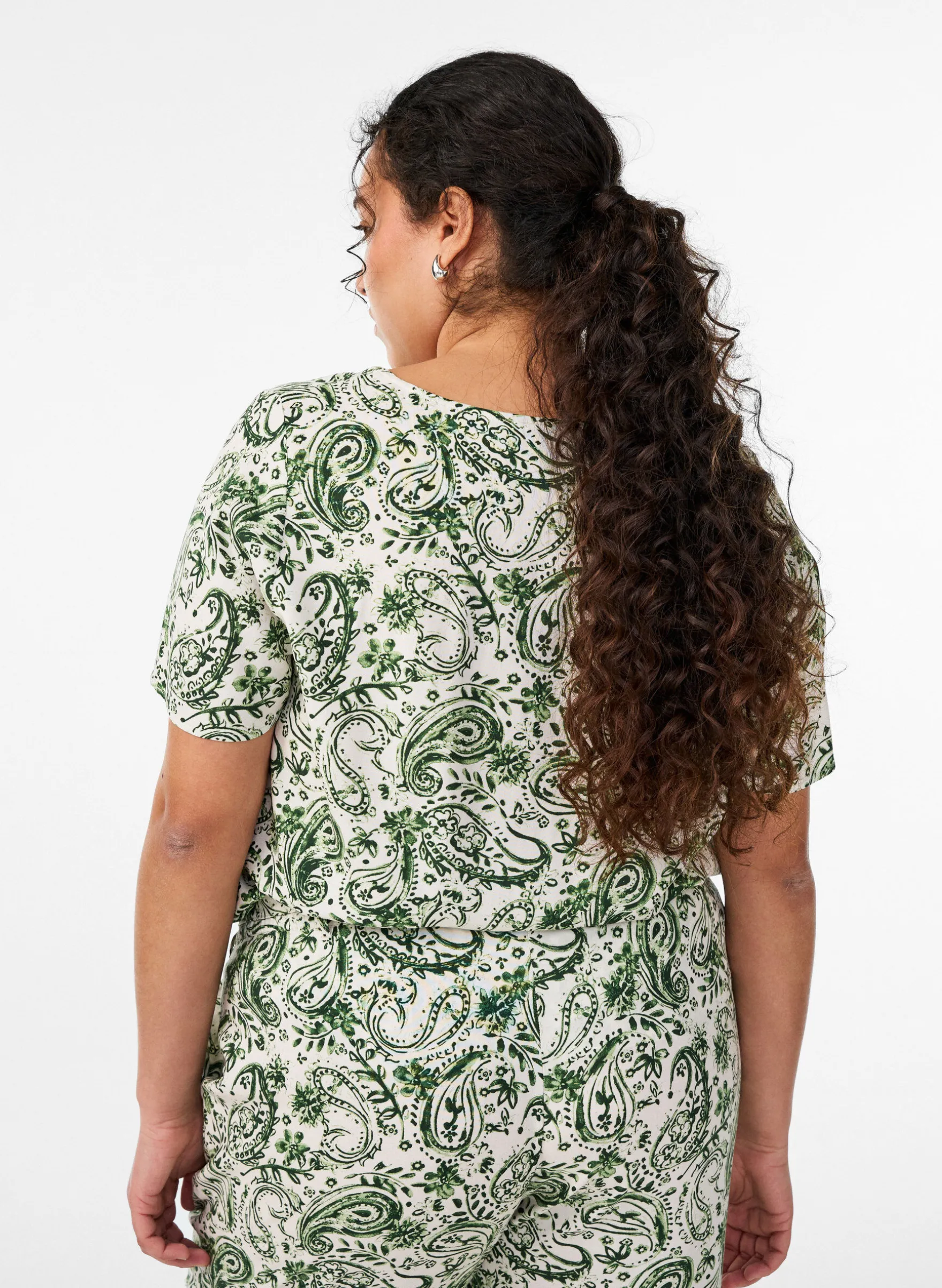 FLASH - Kurzärmelige Bluse aus Viskose mit Print