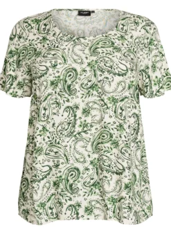 FLASH - Kurzärmelige Bluse aus Viskose mit Print