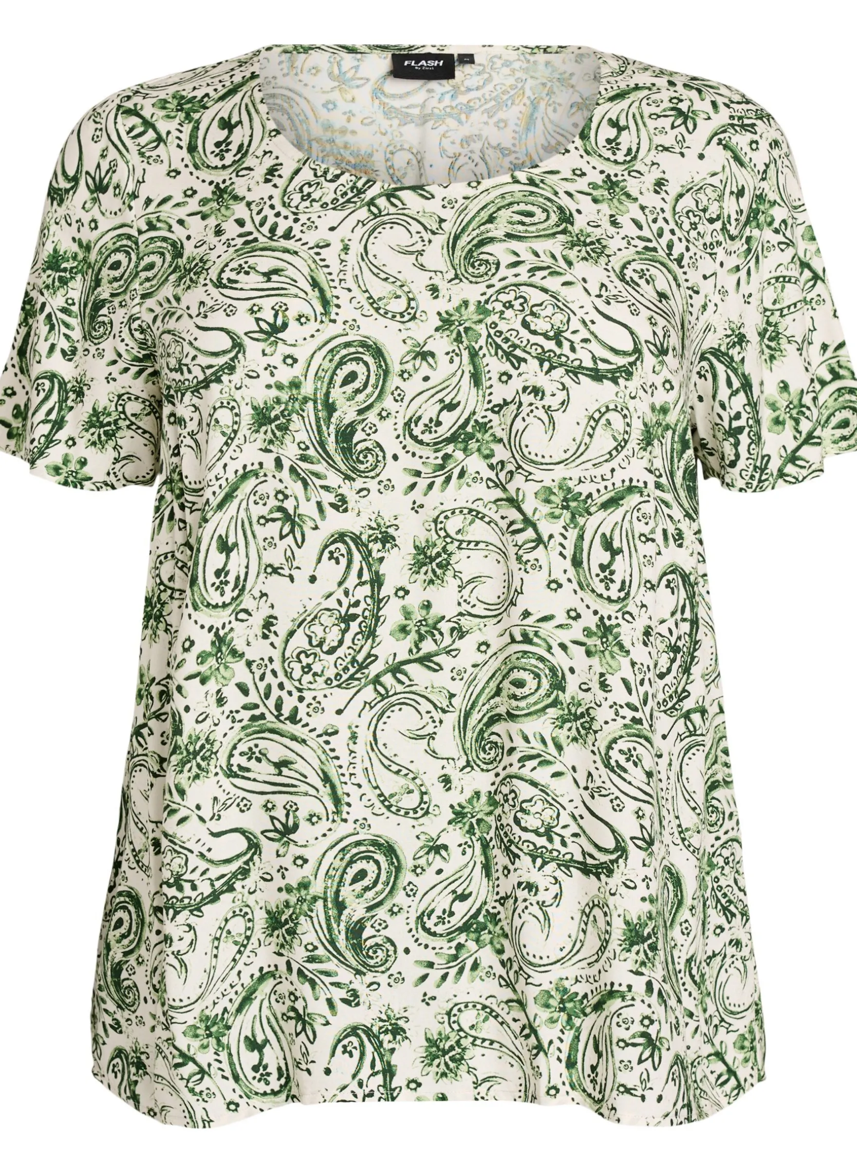 FLASH - Kurzärmelige Bluse aus Viskose mit Print