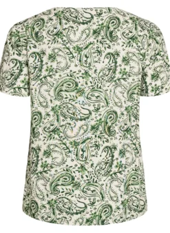 FLASH - Kurzärmelige Bluse aus Viskose mit Print