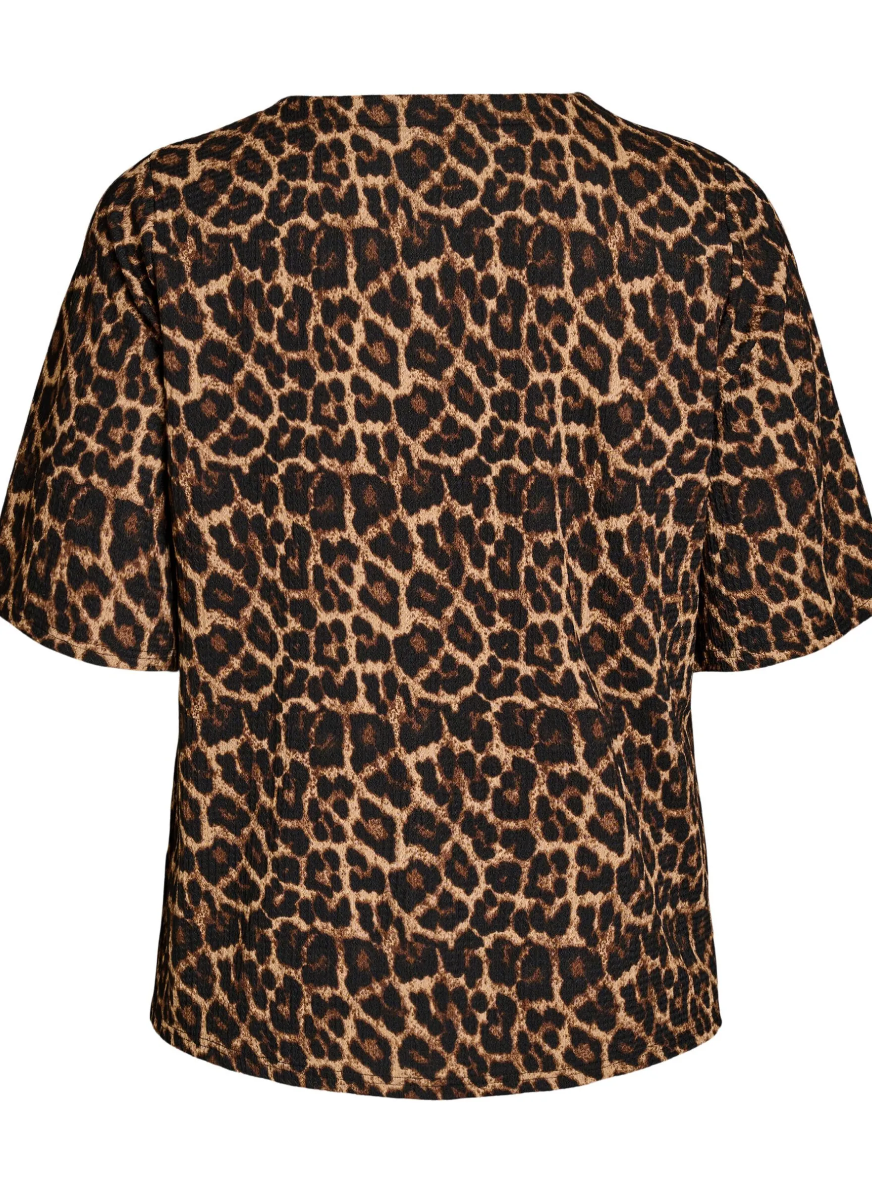 FLASH - Kurzärmelige Bluse mit Struktur und Knopfleiste