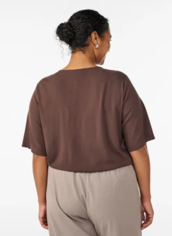 FLASH - Kurzärmelige, gewebte Bluse mit Rundhals