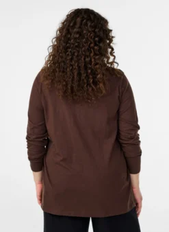 FLASH - Langarmshirt mit V-Ausschnitt und Knöpfen
