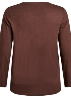 FLASH - Langarmshirt mit V-Ausschnitt und Knöpfen