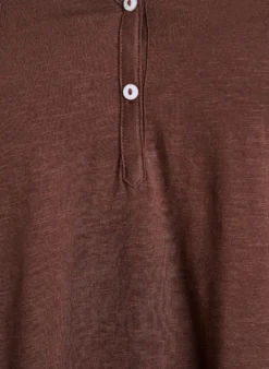 FLASH - Langarmshirt mit V-Ausschnitt und Knöpfen