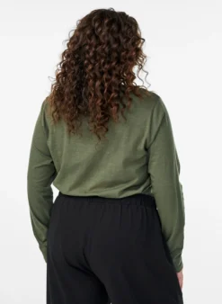 FLASH - Langarmshirt mit V-Ausschnitt und Knöpfen
