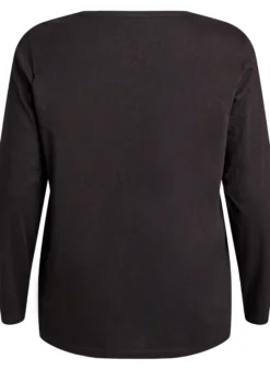 FLASH - Langarmshirt mit V-Ausschnitt und Knöpfen