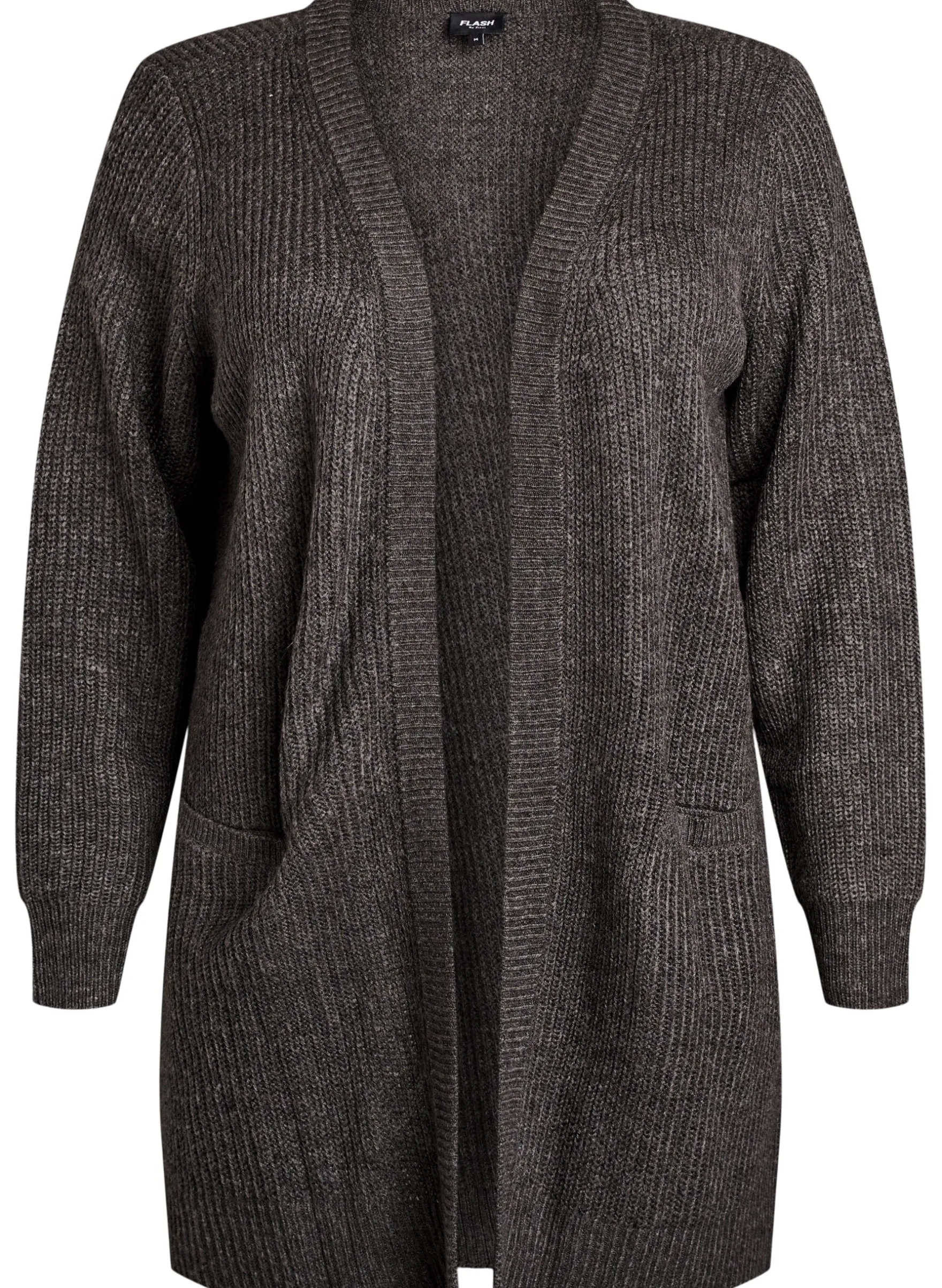 FLASH - Lange Rippstrickjacke mit Taschen
