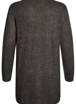 FLASH - Lange Rippstrickjacke mit Taschen