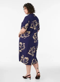 FLASH - Langes Hemdkleid mit kurzen Ärmeln