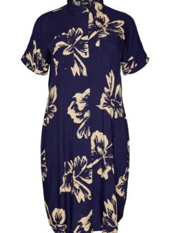 FLASH - Langes Hemdkleid mit kurzen Ärmeln