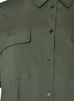 FLASH - Langes Hemdkleid mit kurzen Ärmeln