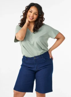 FLASH - Locker sitzende Jeansshorts mit hoher Taille