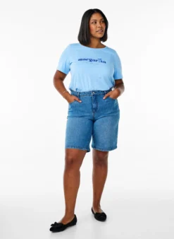 FLASH - Locker sitzende Jeansshorts mit hoher Taille