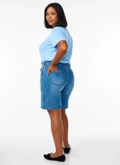 FLASH - Locker sitzende Jeansshorts mit hoher Taille