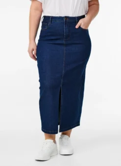FLASH - Midi-Jeansrock mit vorderem Schlitz