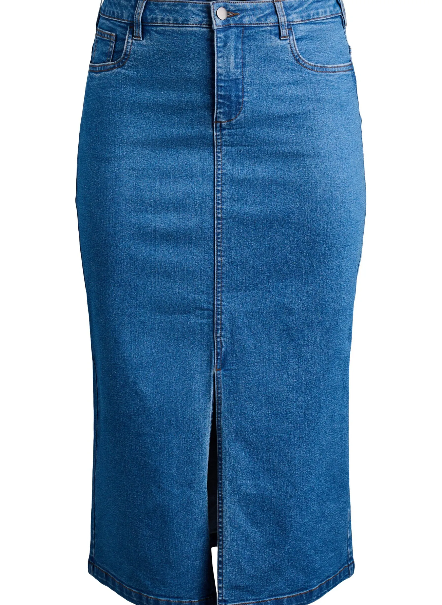 FLASH - Midi-Jeansrock mit vorderem Schlitz