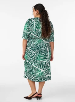 FLASH - Midikleid mit Print und Bindegürtel