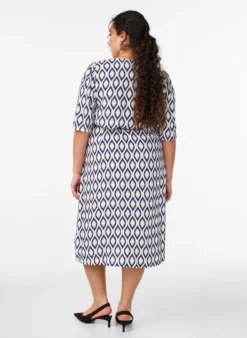 FLASH - Midikleid mit Print und Bindegürtel