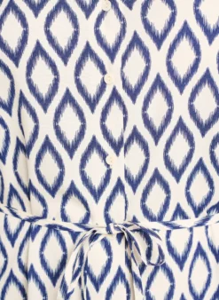 FLASH - Midikleid mit Print und Bindegürtel
