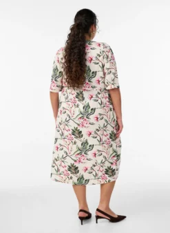 FLASH - Midikleid mit Print und Bindegürtel