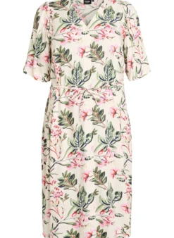 FLASH - Midikleid mit Print und Bindegürtel