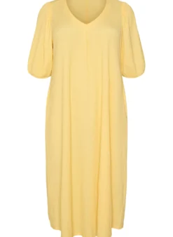 FLASH - Midikleid mit V-Ausschnitt und Struktur