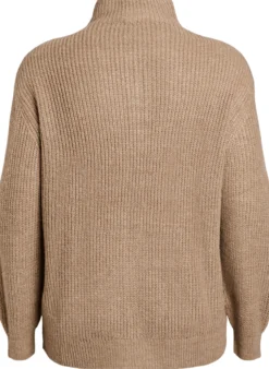 FLASH - Strickpullover mit hohem Kragen und Reißverschluss