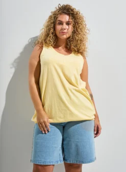 FLASH - Tanktop aus Bio-Baumwolle mit V-Ausschnitt und Knöpfen